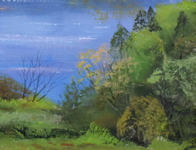 佐田光「大沼と駒ヶ岳(函館)」油絵・F10号 拡大画像5