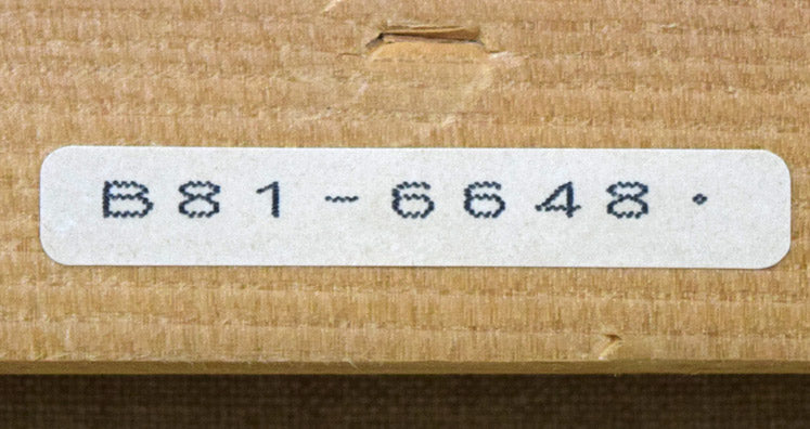 佐藤あつ子「杏花」油絵・F4号 裏書き拡大画像3(「一枚の繪」管理番号)