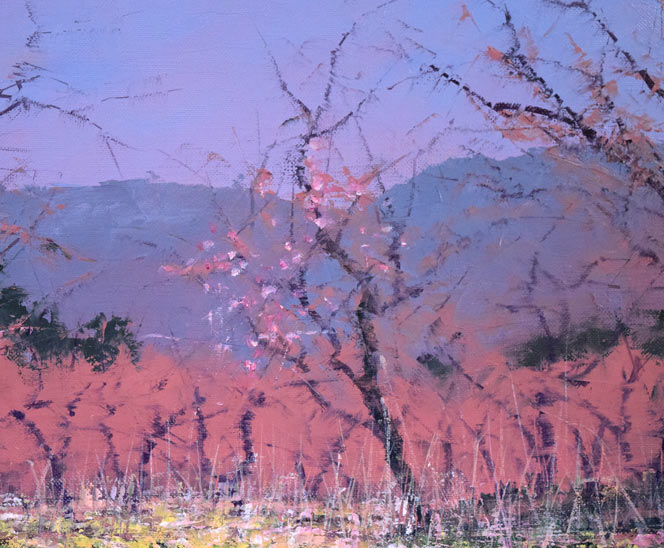 佐藤あつ子「杏子の里」油絵・P15号 拡大画像2