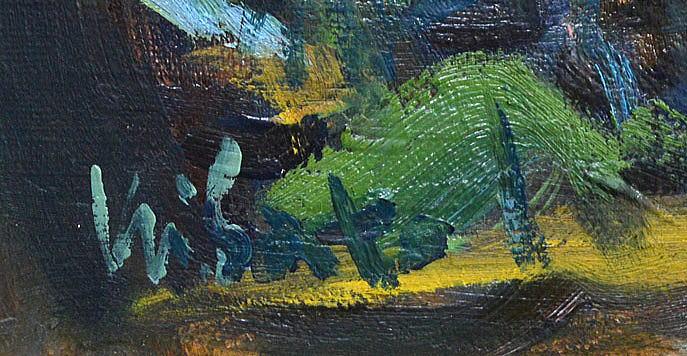 佐藤吉五郎「落日(手稲山)」油絵・F8号 サイン部分