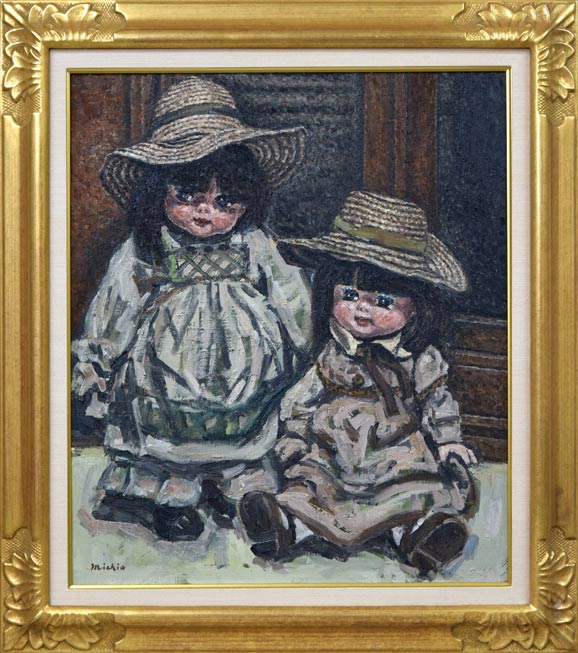 佐藤道雄「麦藁帽子」油絵・F10号