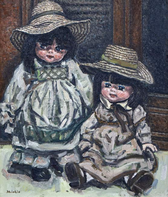 佐藤道雄「麦藁帽子」油絵・F10号 作品全体画像