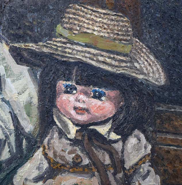 佐藤道雄「麦藁帽子」油絵・F10号 拡大画像2