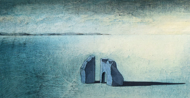 佐藤武「旅愁」油絵・変形6号 拡大画像1