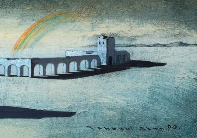 佐藤武「旅愁」油絵・変形6号 拡大画像3