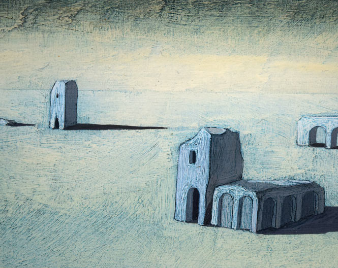 佐藤武「旅愁」油絵・変形6号 拡大画像2