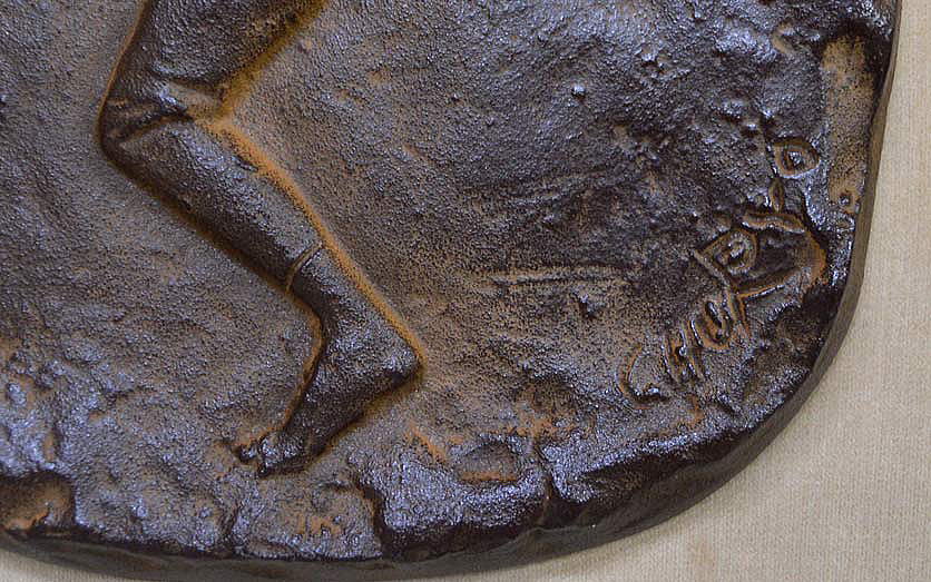 佐藤 忠良「ゆたか」レリーフ額装 サイン拡大部分