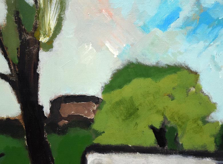 沢田哲郎「エル・エスコリアル(スペイン)」油絵・F10号 拡大部分2