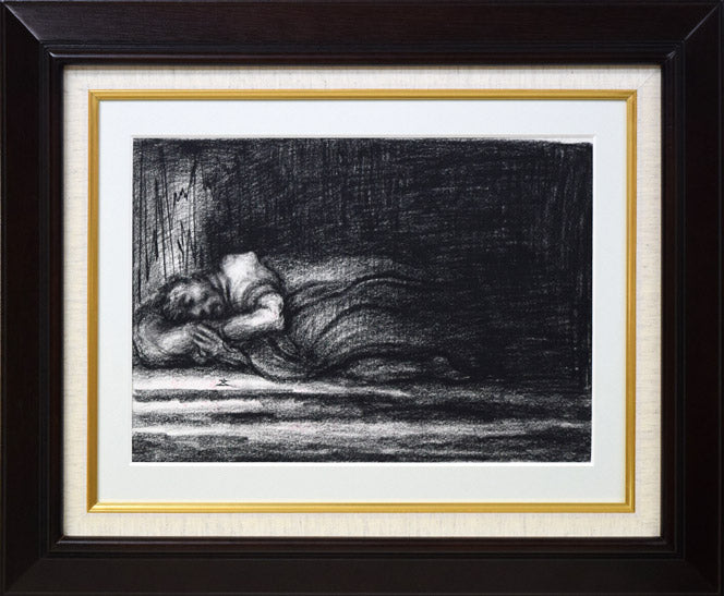 澤田文一「木賃宿(きちんやど)」木炭素描画(両面作品)