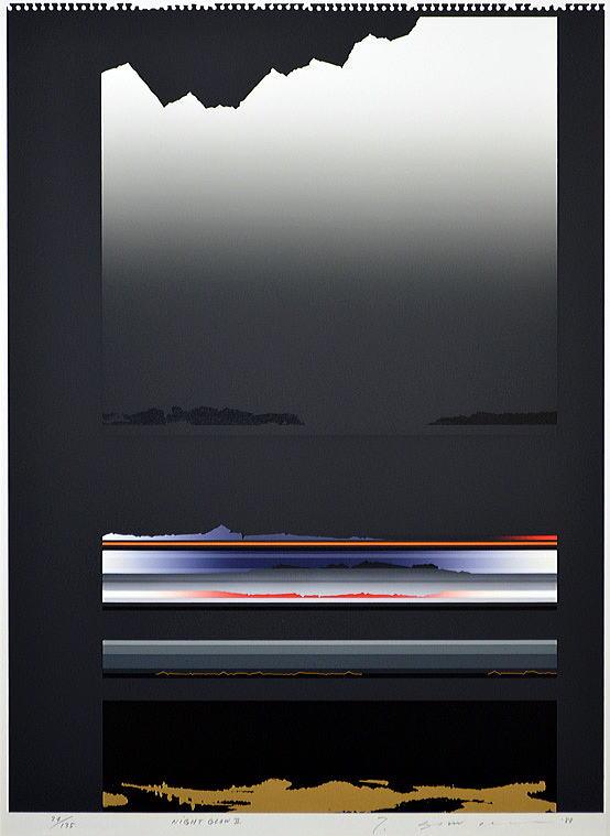 沢田 哲郎「NIGHT GLOWⅡ」シルクスクリーン版画・1988年作 拡大部分