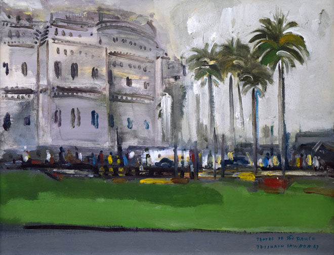 沢田哲郎「サンパウロ市立劇場(ブラジル)」油絵・F6号 作品全体拡大画像