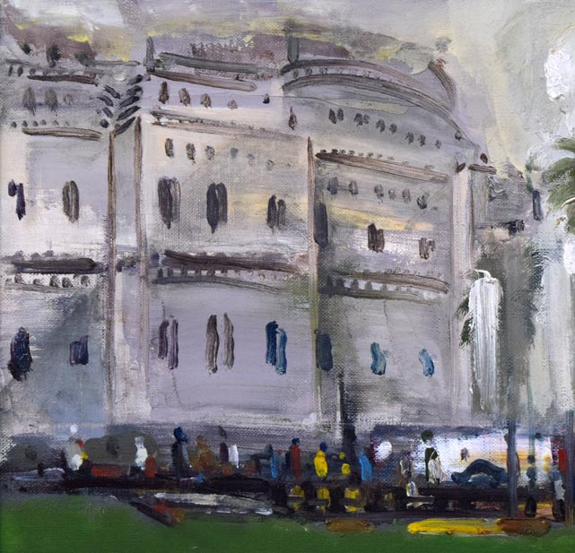 沢田哲郎「サンパウロ市立劇場(ブラジル)」油絵・F6号 拡大画像1