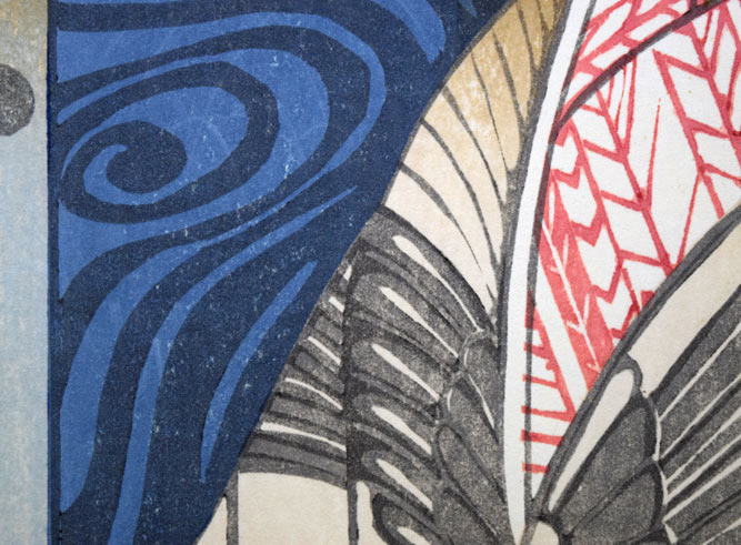 関野準一郎「文月(舞妓十二ヶ月)」木版画 拡大画像6