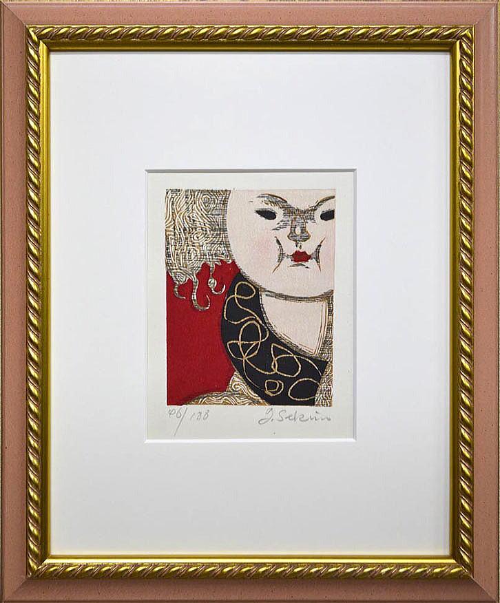 関野準一郎「少女」木版画・1972年作