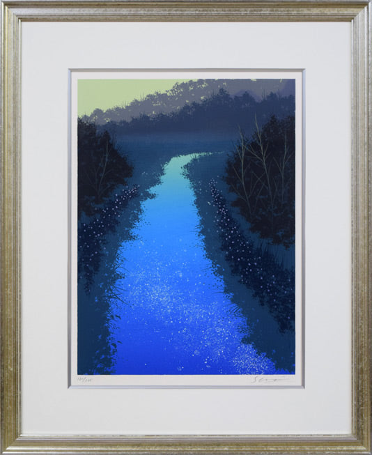 千住博「水」リトグラフ