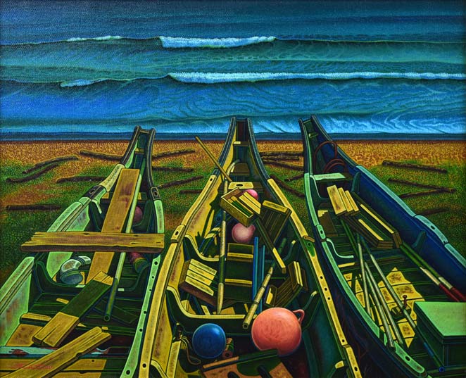 瀬戸英樹「枯れた海」油絵・F15号 作品全体拡大画像