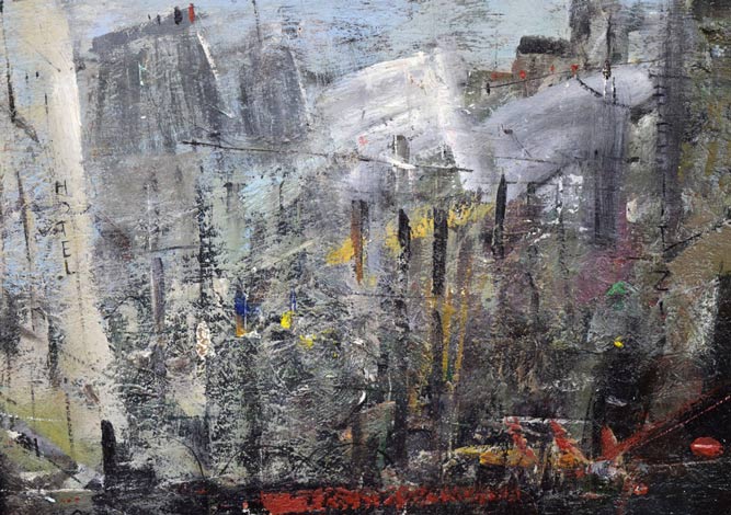 ジャン・クロード・シェネ「フジ街」油絵・M15号 拡大画像1