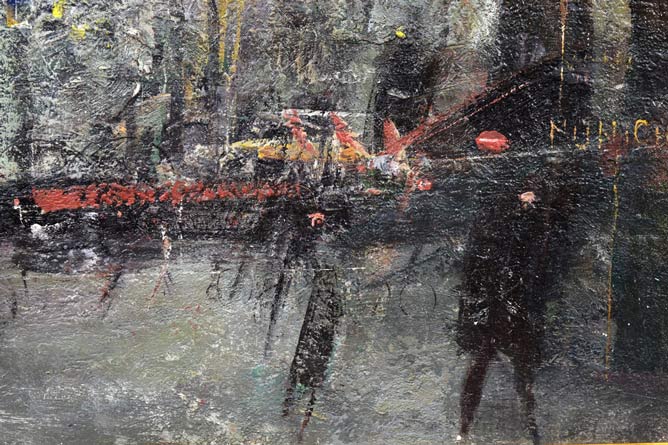 ジャン・クロード・シェネ「フジ街」油絵・M15号 拡大画像3