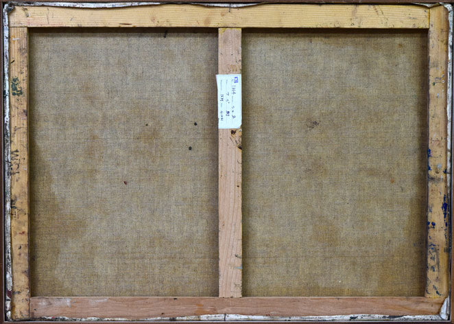 ジャン・クロード・シェネ「フジ街」油絵・M15号 キャンバス裏側画像