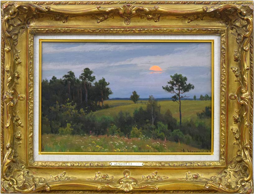 シェルバコフ.B.V「月の出」油絵・変形5号