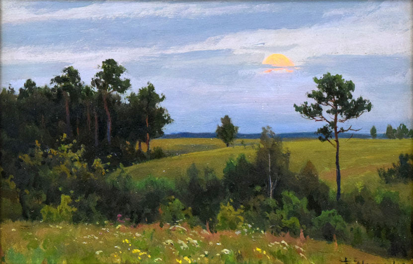 シェルバコフ.B.V「月の出」油絵・変形5号 作品全体拡大画像