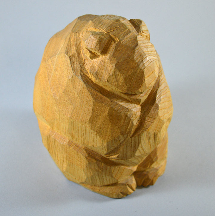 柴崎重行「熊」木彫(高さ14.8cm)・せんの木3