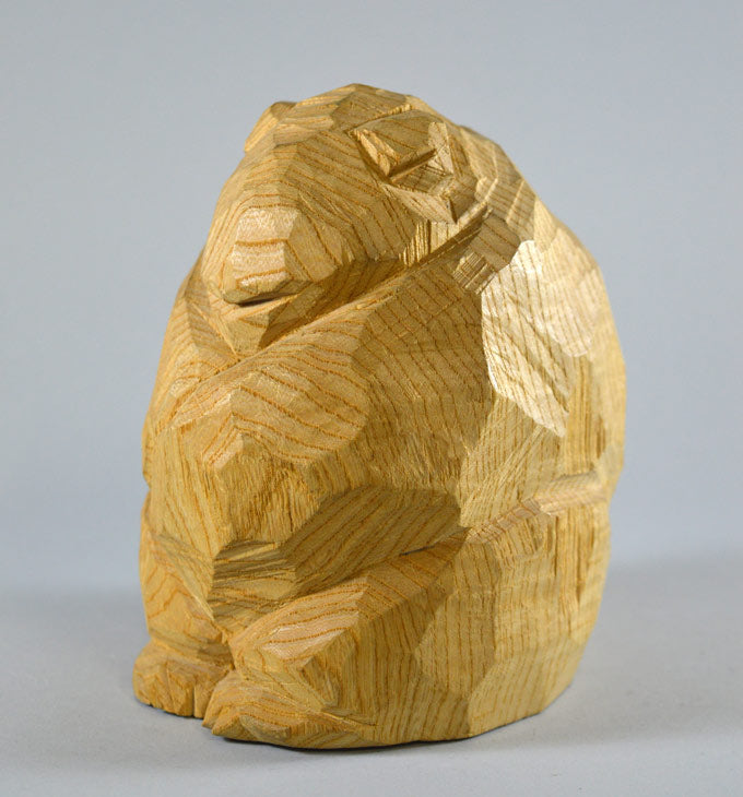 柴崎重行「熊」木彫(高さ14.8cm)・せんの木4