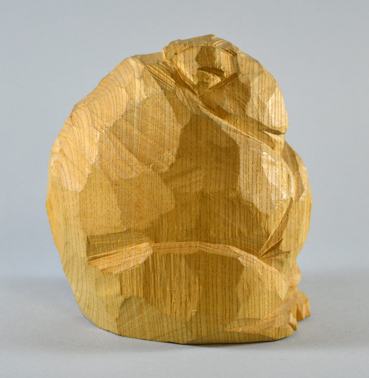 柴崎重行「熊」木彫(高さ14.8cm)・せんの木5
