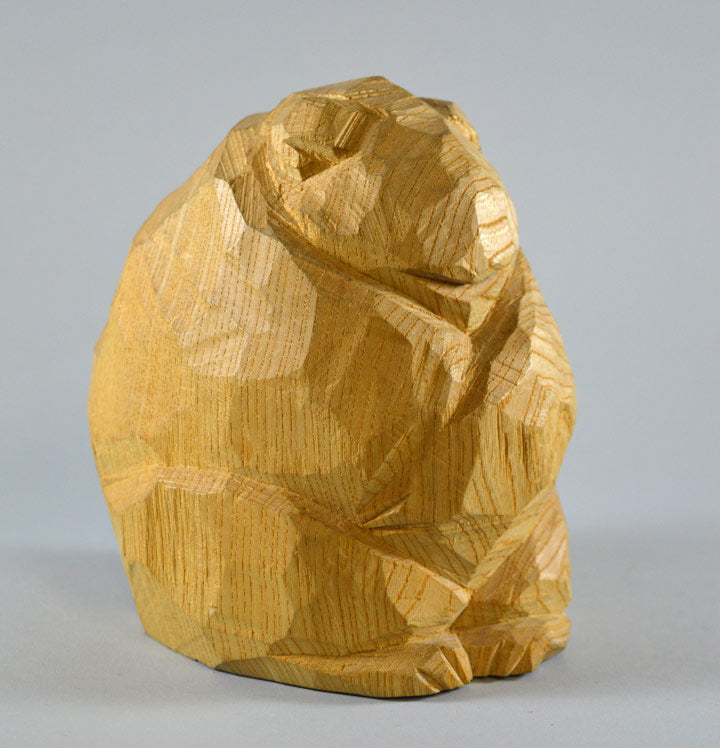 柴崎重行「熊」木彫(高さ14.8cm)・せんの木6