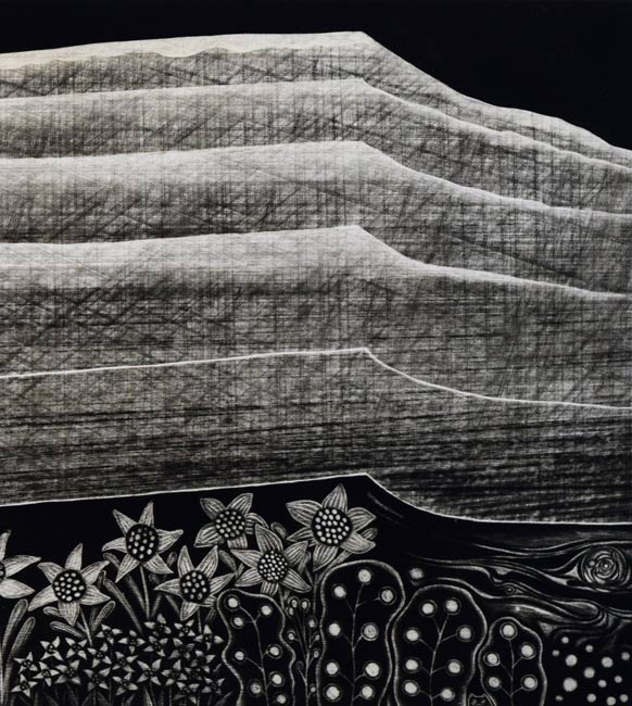 渋谷正己「アフリカ紀行－月と花とキリマンジャロ」銅版画　拡大画像3