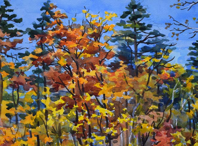 繫野三郎「羊ケ丘(札幌市)」水彩画 拡大画像1