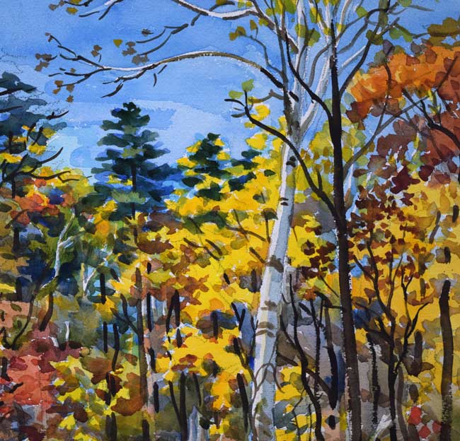 繫野三郎「羊ケ丘(札幌市)」水彩画 拡大画像2