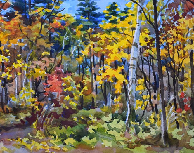 繫野三郎「羊ケ丘(札幌市)」水彩画 拡大画像4