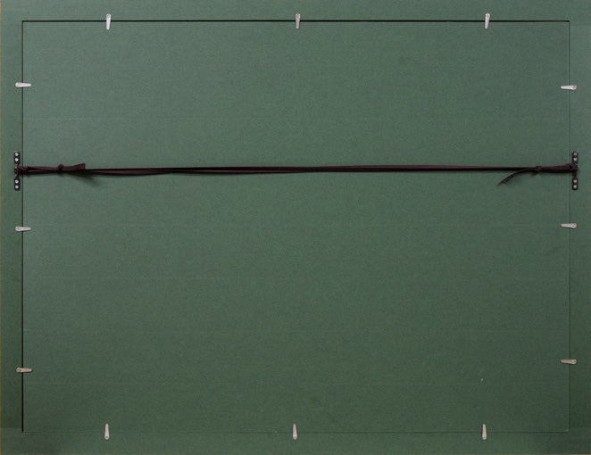 繫野三郎「羊ケ丘(札幌市)」水彩画 額縁裏側画像