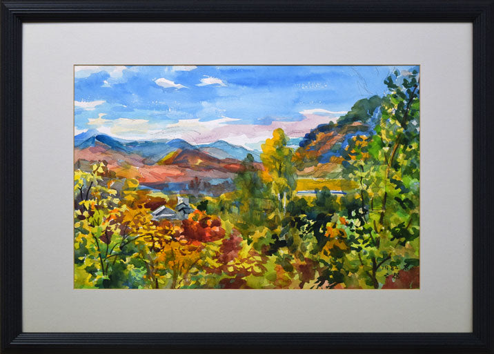 繁野三郎「石山(札幌市南区)」水彩画