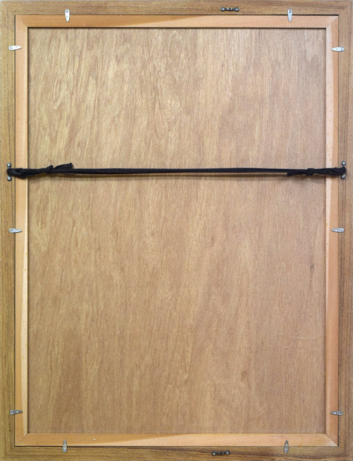 繁野三郎「女性像」水彩画 額縁裏側画像