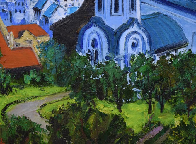 島本良平「函館(ハリストス正教会)」油絵・F10号 拡大画像3
