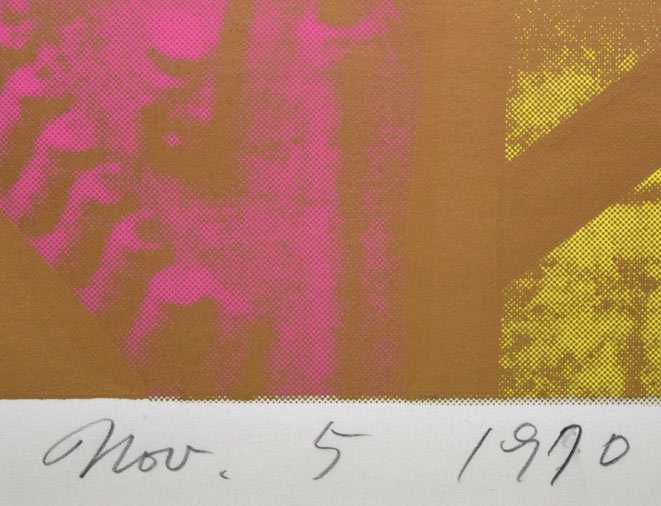 島州一「ヨルダン・フセイン大統領」シルクスクリーン版画　制作日時（1970年11月5日作）拡大画像