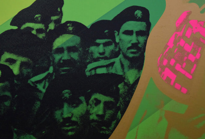 島州一「ヨルダン・フセイン大統領」シルクスクリーン版画 拡大画像2