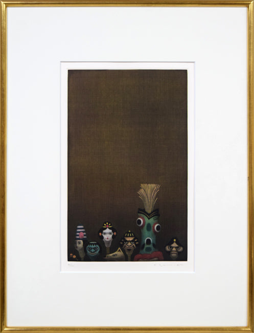 清水敦「首人形」カラーメゾチント