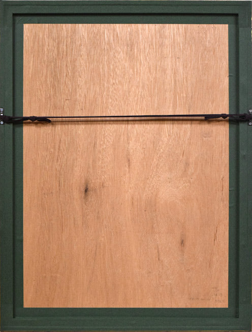 清水敦「首人形」カラーメゾチント 額縁裏側画像