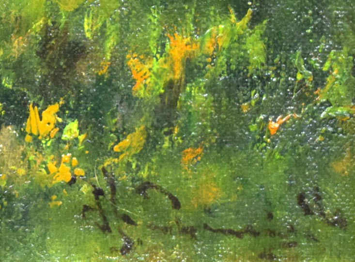 清水弘哉「小樽運河」油絵・F10号 サイン部分