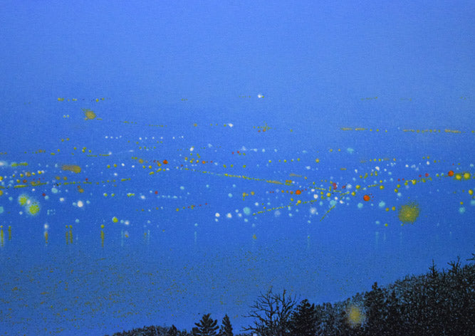 清水規「黎明富士」リトグラフに手彩色 拡大画像6