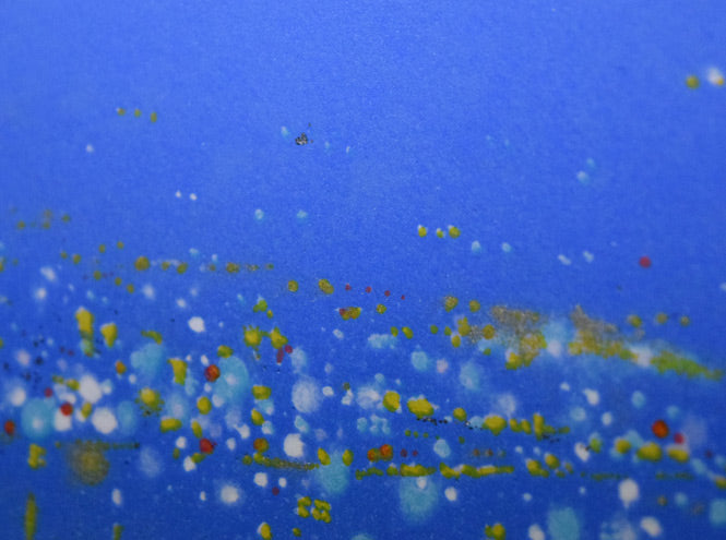 清水規「黎明富士」リトグラフに手彩色 手彩部分拡大画像1