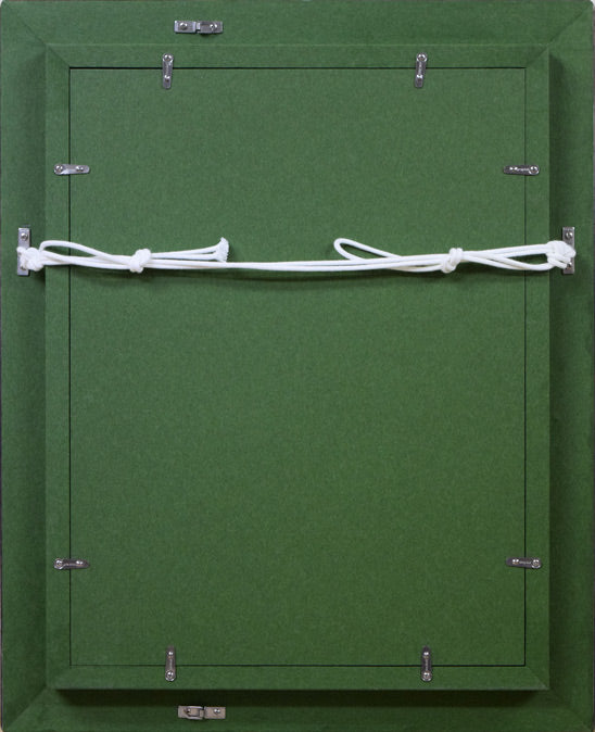 園田郁夫「想い」油絵・F4号 額縁裏側画像