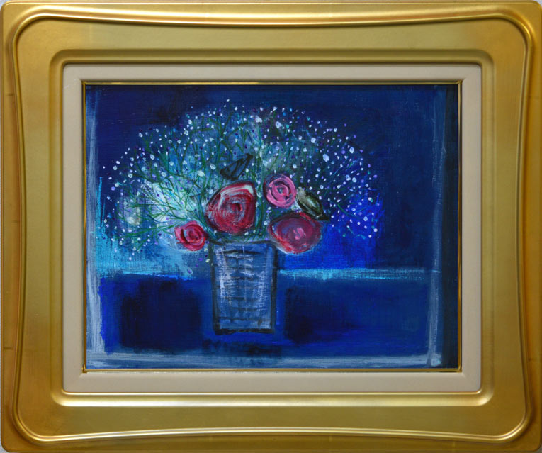園山幹生「花束」油絵・F6号