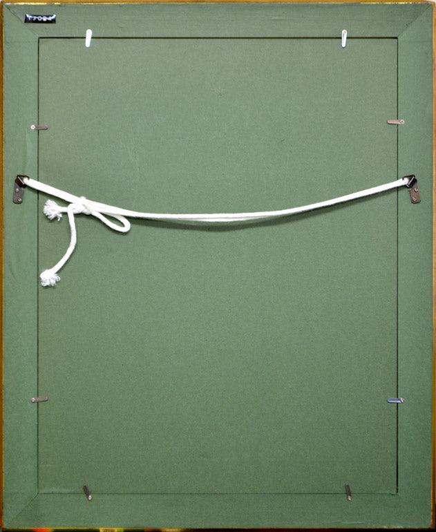 須田剋太「祭りの若人」グワッシュ(水彩画)・6号小 額縁裏側画像