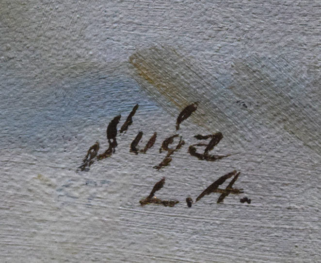 菅沼金六「裸婦(ロサンゼルスにて)」油絵・F8号 サイン拡大画像