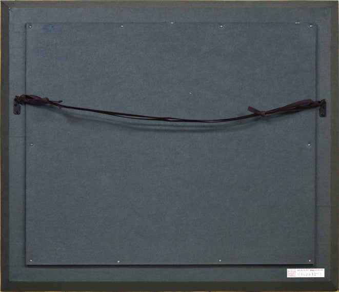 菅沼金六「裸婦(ロサンゼルスにて)」油絵・F8号 額縁裏側画像