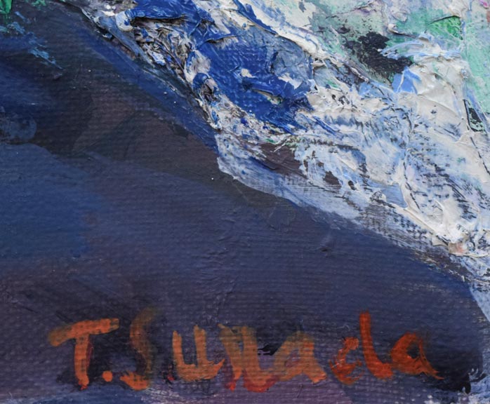 砂田友治「富士山」油絵・F4号 サイン拡大画像